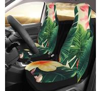 FHEDVBN hojas tropicales y Flores Lot de 2 housses de siège avant de voiture de luxe pour voiture, imperméable, antidérapante, housse de coussin universelle pour sièges avant