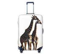 FHEDVBN Housse de bagage à motif girafe africaine, lavable, extensible, protection anti-rayures, housse de bagage de voyage, housse élastique pour bagages de 45,7 à 81,3 cm, noir, S, Noir , S