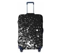 FHEDVBN Housse de bagage à paillettes noires et blanches - Lavable - Extensible - Anti-rayures - Housse de bagage de voyage élastique - Convient pour 45,7 à 81,3 cm - Noir - L, Noir , L