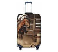 FHEDVBN Housse de bagage American West Rodeo - Lavable et extensible - Protection anti-rayures - Housse de bagage de voyage élastique pour 45,7 à 81,3 cm - Noir - M, Noir , M