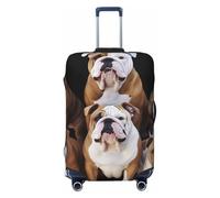 FHEDVBN Housse de bagage avec motif bouledogues anglais - Lavable et extensible - Anti-rayures - Housse de protection élastique pour bagage de 45,7 à 81,3 cm - Noir - S, Noir , S