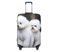 FHEDVBN Housse de bagage Bichon Frise - Lavable - Extensible - Anti-rayures - Housse de protection élastique pour bagages de 45,7 à 81,3 cm, Noir , L