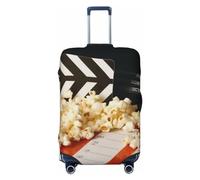 FHEDVBN Housse de bagage de cinéma et pop-corn lavable extensible pour valise de protection anti-rayures pour bagages de 45,7 à 81,3 cm, Noir , M