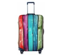 FHEDVBN Housse de bagage en bois colorée lavable et extensible anti-rayures pour bagages de 45,7 à 81,3 cm, Noir , XL