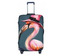 FHEDVBN Housse de bagage en forme de chapeau de sorcière flamant rose pour Halloween, lavable, extensible, anti-rayures, housse de bagage élastique pour 45,7 à 81,3 cm, Noir , L