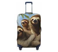 FHEDVBN Housse de bagage familial paresseux lavable, extensible, protection anti-rayures pour valise de voyage, housse de protection élastique pour bagages de 45,7 à 81,3 cm, noir, L, Noir , L