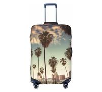 FHEDVBN Housse de bagage Los Angeles Palm Trees, lavable, extensible, anti-rayures, housse de bagage de voyage, housse de bagage élastique pour 45,7 à 81,3 cm, noir, M, noir, M, Noir, M