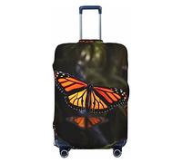 FHEDVBN Housse de bagage Monarch Butterflies - Lavable - Extensible - Anti-rayures - Housse de protection élastique pour bagages de 45,7 à 81,3 cm, Noir , XL