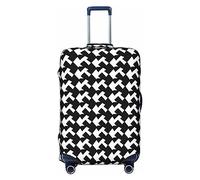 FHEDVBN Housse de bagage motif pied-de-poule noire, lavable, extensible, anti-rayures, housse de bagage élastique pour 45,7 à 81,3 cm, Noir , XL