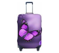 FHEDVBN Housse de Bagage Papillon Violet Housse de Valise Extensible Lavable Anti-Rayures Voyage Manchon de Bagage Élastique Couverture de Bagage Convient 45-92 cm, Noir, XL, Noir, XL, Noir, XL