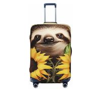 FHEDVBN Housse de bagage paresseux tournesol lavable extensible anti-rayures housse de protection de valise de voyage housse de protection élastique pour bagages de 45,7 à 81,3 cm, Noir , M