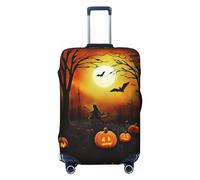 FHEDVBN Housse de bagage pour fête d'Halloween - Lavable - Extensible - Anti-rayures - Housse de bagage élastique pour 45,7 à 81,3 cm, Noir , XL