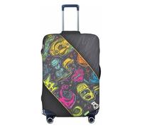 FHEDVBN Housse de bagage pour skateboard graffiti lavable, extensible, protection anti-rayures, housse de bagage élastique pour 45,7 à 81,3 cm, Noir , L