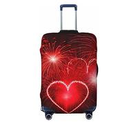 FHEDVBN Housse de protection élastique pour valise, housse de protection anti-rayures, housse de protection élastique pour bagages de 45,7 à 81,3 cm, rouge feu d'artifice, Noir , M