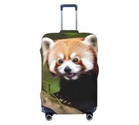 FHEDVBN Little Red Panda Housse de bagage en forme d'animal lavable et extensible anti-rayures pour valise de voyage de 45,7 à 81,3 cm, noir, taille L, Noir , L