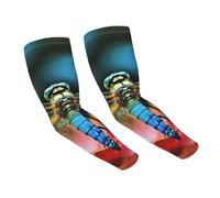 FHEDVBN Manchons de compression en forme de libellule sur la fleur pour homme et femme, manches de soleil rafraîchissantes, noir, taille unique