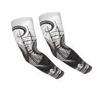 FHEDVBN Manchons de compression noirs et blancs en forme de pieuvre et de bateau pour homme et femme