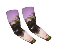 FHEDVBN Manchons de compression pour bras d'arbre tropical pour homme et femme - Manchons de soleil rafraîchissants pour le sport