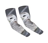 FHEDVBN Manchons de compression pour homme et femme - Motif hibou - Blanc - Pour l'hiver