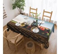 FHEDVBN Nappe rectangulaire motif tracteur de ferme pour table rectangulaire - 137 x 183 cm - Imperméable et anti-déversement - Lavable - Décoration de table rustique pour intérieur et extérieur