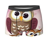 FHEDVBN Owls Family Boxer pour homme avec braguette évacuant l'humidité Sous-vêtements confortables et respirants, noir, Small