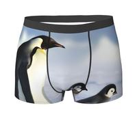 FHEDVBN Penguin Family Boxer pour homme avec braguette évacuant l'humidité Sous-vêtements confortables et respirants, noir, XX-Large
