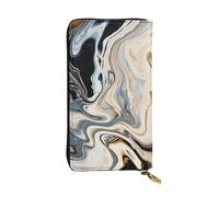 FHEDVBN Portefeuille à texture d'encre marbrée abstraite pour homme et femme - Long sac à main en cuir - Grand sac à main d'affaires - Porte-téléphone - Porte-cartes de crédit - Étui en cuir avec