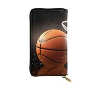 FHEDVBN Portefeuille de basket-ball pour homme et femme - Long sac à main en cuir - Grand sac à main d'affaires - Porte-téléphone - Porte-cartes de crédit - Porte-monnaie - Avec fermeture éclair