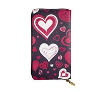 FHEDVBN Portefeuille Happy Valentine's Day pour homme et femme - Long sac à main en cuir - Grand sac à main d'affaires - Porte-téléphone - Porte-cartes de crédit - Porte-monnaie - Avec fermeture