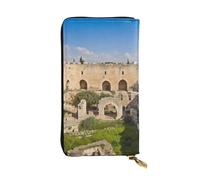 FHEDVBN Portefeuille Israel at The Tower of David pour homme et femme - Long sac à main en cuir - Grand sac à main d'affaires - Porte-téléphone - Porte-cartes de crédit - Porte-monnaie avec fermeture