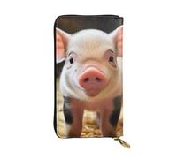 FHEDVBN Portefeuille long en cuir avec motif animal mignon pour homme et femme, grand sac à main d'affaires, porte-téléphone, porte-cartes de crédit, porte-monnaie avec fermeture éclair