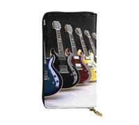 FHEDVBN Portefeuille pour guitare électrique pour homme et femme - Long sac à main en cuir - Grand sac à main d'affaires - Porte-téléphone - Porte-cartes de crédit - Étui à monnaie avec fermeture
