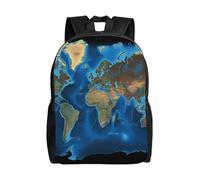 FHEDVBN Sac à dos de randonnée léger décontracté pour ordinateur portable pour homme et femme avec carte du monde