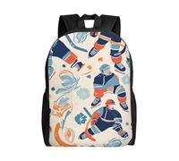 FHEDVBN Sac à dos de randonnée léger décontracté pour ordinateur portable pour homme et femme avec éléments de hockey et motif créatif