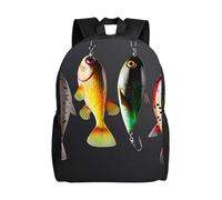 FHEDVBN Sac à dos de randonnée léger décontracté pour ordinateur portable pour homme et femme - Différents types d'appâts de pêche - Sac à dos de voyage