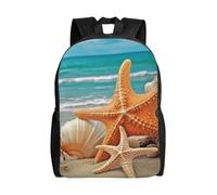 FHEDVBN Sac à dos de randonnée léger décontracté pour ordinateur portable pour homme et femme, étoile de mer, coquillage, plage, sac à dos de voyage