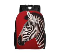 FHEDVBN Sac à dos de randonnée léger décontracté pour ordinateur portable pour homme et femme Motif zébré Rouge