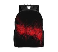 FHEDVBN Sac à dos de randonnée léger décontracté pour ordinateur portable pour homme et femme - Rouge et noir - Sac à dos de voyage