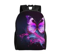 FHEDVBN Sac à dos de randonnée léger décontracté pour ordinateur portable pour homme et femme Violet Papillon Sac à dos de voyage