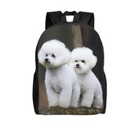 FHEDVBN Sac à dos de randonnée léger et décontracté pour ordinateur portable pour homme et femme, bichon frisé, sac à dos de voyage