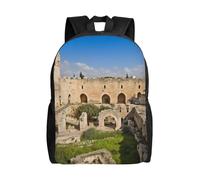 FHEDVBN Sac à dos de randonnée léger et décontracté pour ordinateur portable pour homme et femme Israël à la tour de David Sac à dos de voyage