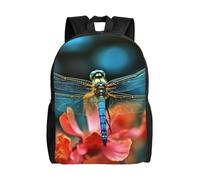 FHEDVBN Sac à dos de randonnée léger et décontracté pour ordinateur portable pour homme et femme, libellule sur la fleur, sac à dos de voyage