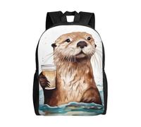 FHEDVBN Sac à dos de randonnée léger et décontracté pour ordinateur portable pour homme et femme Motif loutre de mer Sac à dos de voyage