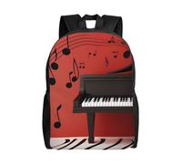 FHEDVBN Sac à dos de randonnée léger et décontracté pour ordinateur portable pour homme et femme, note de musique, piano, sac à dos de voyage