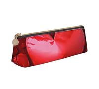 FHEDVBN Trousse de maquillage en cuir avec motif cœurs pour le travail, le bureau, la trousse à stylos avec fermeture éclair, sac de rangement esthétique, pochette de rangement portable pour pièces de