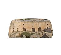 FHEDVBN Trousse de maquillage Israel à la tour de David - Trousse de toilette de voyage - Grande trousse à crayons pour homme et femme - En cuir avec fermeture éclair, Argenté, One Size