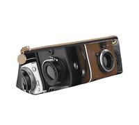 FHEDVBN Trousse de maquillage rétro cool en cuir pour le travail et le bureau avec fermeture éclair, sac de rangement esthétique, porte-monnaie portable pour voyage