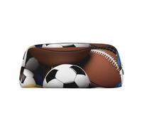 FHEDVBN Trousse de maquillage sur le thème du sport - Grande trousse de toilette de voyage pour femme et homme - En cuir - Fermeture éclair - Pochette porte-monnaie, Argenté., Taille unique