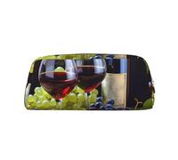 FHEDVBN Trousse de toilette de voyage en cuir avec fermeture éclair pour femme et homme - Motif galsses et raisins, doré, One Size