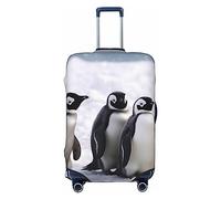FHEDVBN Young Penguins Housse de bagage avec neige lavable extensible anti-rayures Housse de bagage de voyage élastique pour 45,7 à 81,3 cm, noir, M, Noir , M